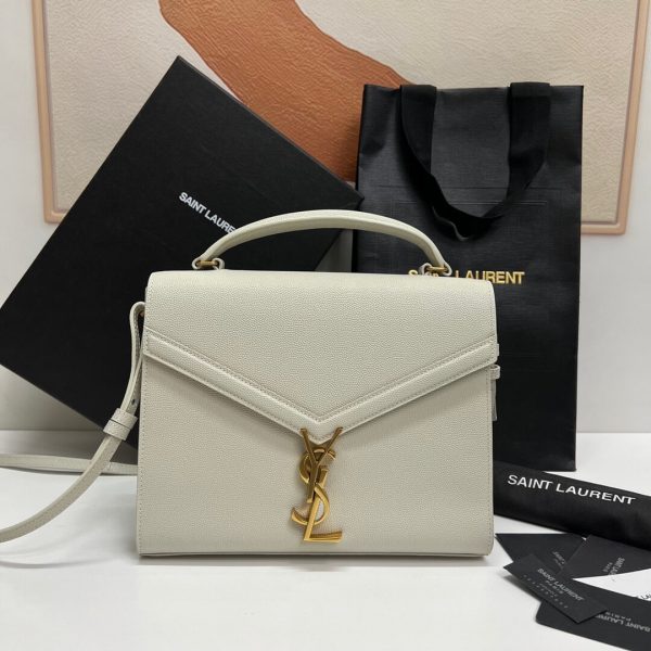YSL CASSANDRA Medium Grainy Embossed Leather Top Handle Bag - Image 2