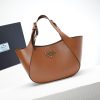 Prada Medium Enamel Triangle Logo Leather Tote Bag(high-end grade) - Image 2