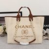CHANEL Woven Straw Raffia Striped Medium Deauville Tote - Image 2