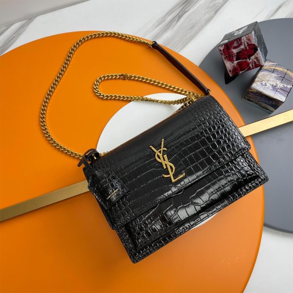 YSL Crocodile-embossed leather SUNSET Medium - Image 2