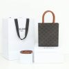 CELINE Mini Vertical Cabas Bag in Calfskin Leather with Logo and Celine Print - Image 4
