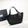 Prada Medium Enamel Triangle Logo Leather Tote Bag(high-end grade) - Image 4
