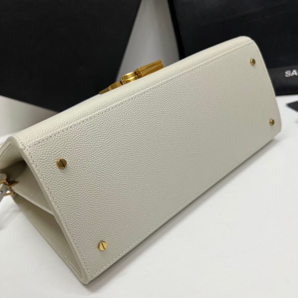 YSL CASSANDRA Medium Grainy Embossed Leather Top Handle Bag - Image 5
