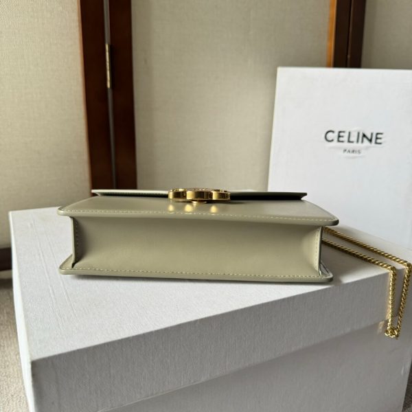 CELINE MARGO Shiny Calfskin Leather Chain Wallet - Image 5