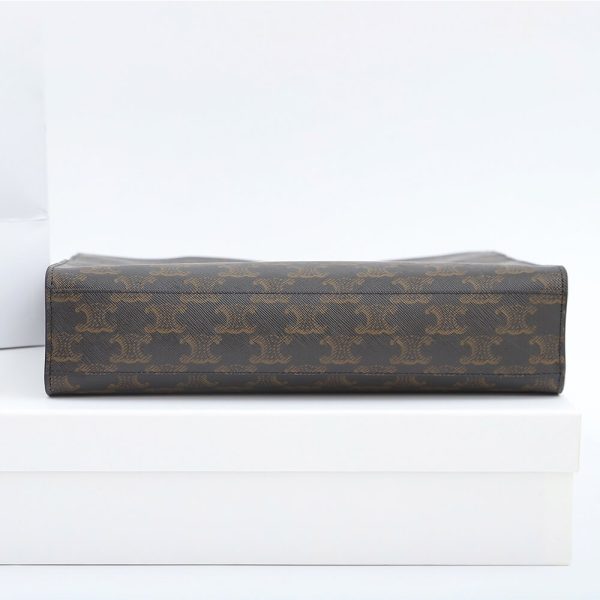 CELINE Vertical Cabas bag in calfskin with logo print and Celine print - Image 5