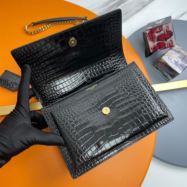 YSL Crocodile-embossed leather SUNSET Medium - Image 5