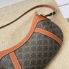 CELINE STRIPED LOGO PRINTED COW LEATHER HOBO BAG - Image 6