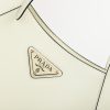 Prada Medium Enamel Triangle Logo Leather Tote Bag(high-end grade) - Image 6