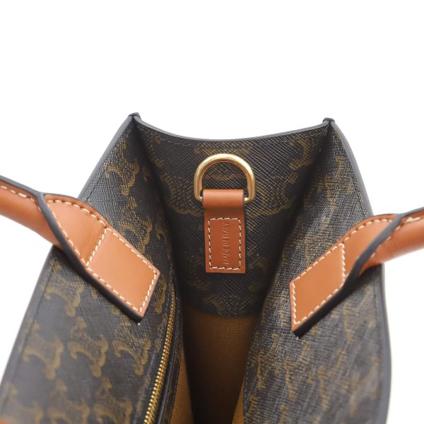 CELINE Vertical Cabas bag in calfskin with logo print and Celine print - Image 7