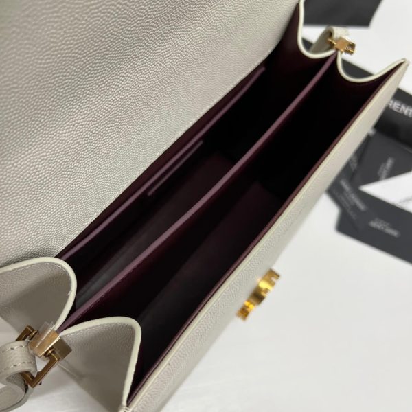 YSL CASSANDRA Medium Grainy Embossed Leather Top Handle Bag - Image 8
