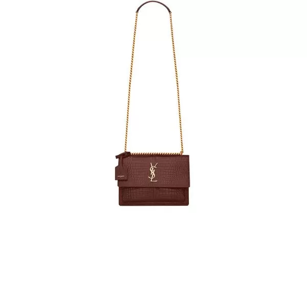 YSL Crocodile-embossed leather SUNSET Medium