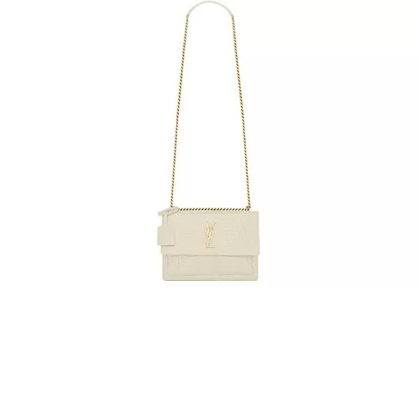 YSL Crocodile-embossed leather SUNSET Medium