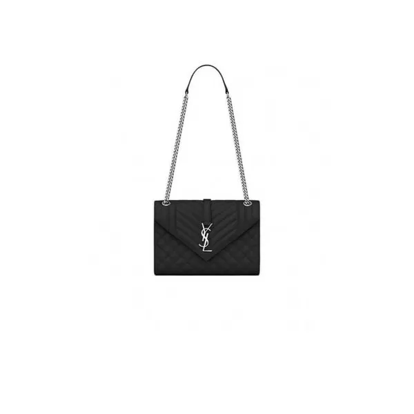 YSL ENVELOPE MEDIUM IN QUILTED GRAIN DE POUDRE EMBOSSED LEATHER