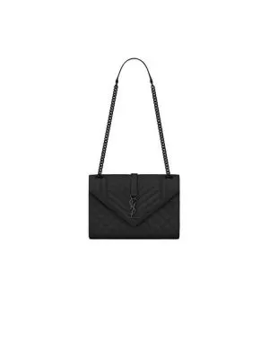 YSL ENVELOPE MEDIUM IN QUILTED GRAIN DE POUDRE EMBOSSED LEATHER