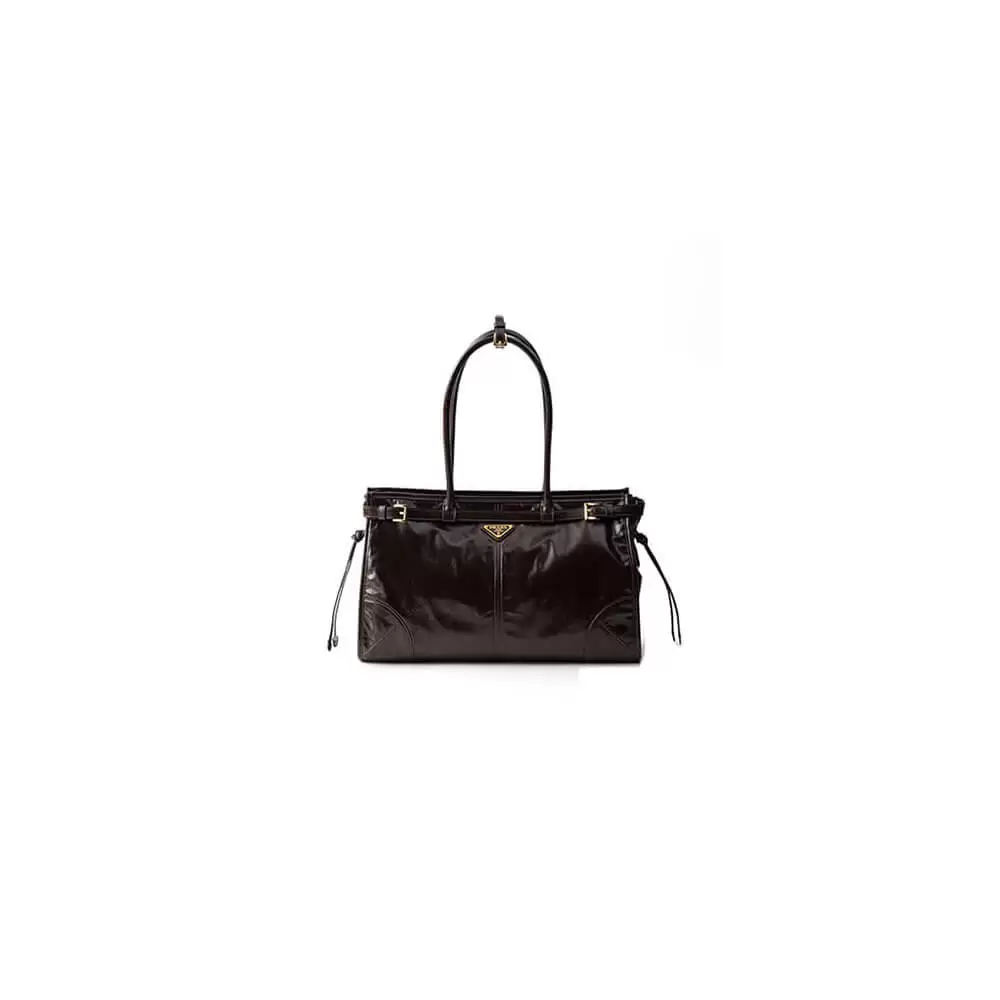 Prada Large leather handbag(high-end grade)