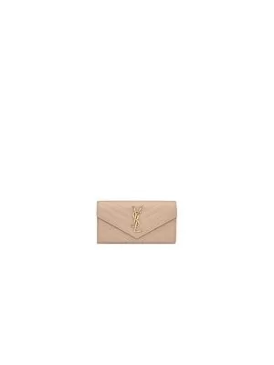 YSL CASSANDRE MATELASS? LARGE FLAP WALLET IN GRAIN DE POUDRE LEATHER