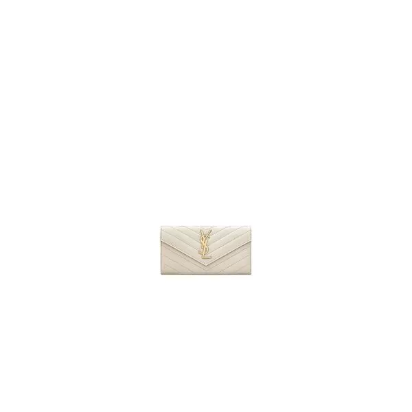 YSL CASSANDRE MATELASS? LARGE FLAP WALLET IN GRAIN DE POUDRE LEATHER