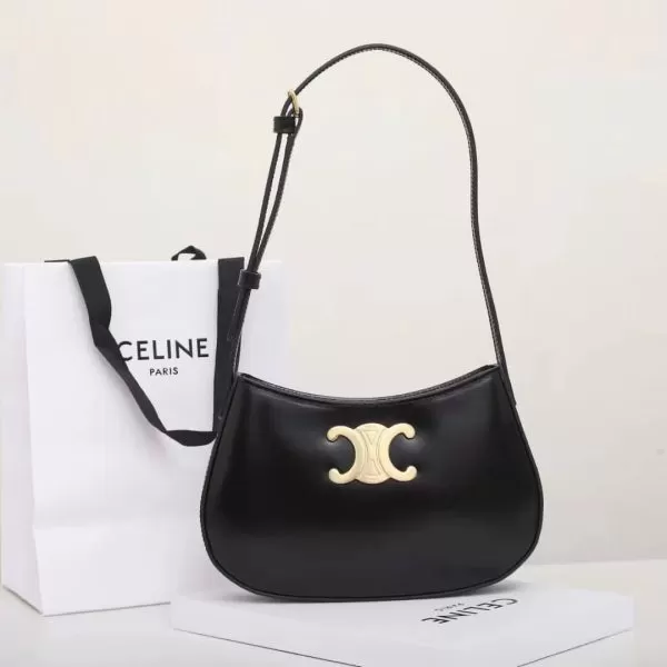 CELINE TILLY medium bag in shiny calf leather - Image 2