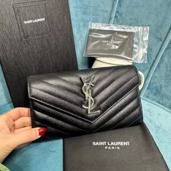 YSL CASSANDRE MATELASS? LARGE FLAP WALLET IN GRAIN DE POUDRE LEATHER - Image 2