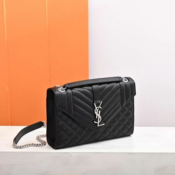 YSL ENVELOPE MEDIUM IN QUILTED GRAIN DE POUDRE EMBOSSED LEATHER - Image 3