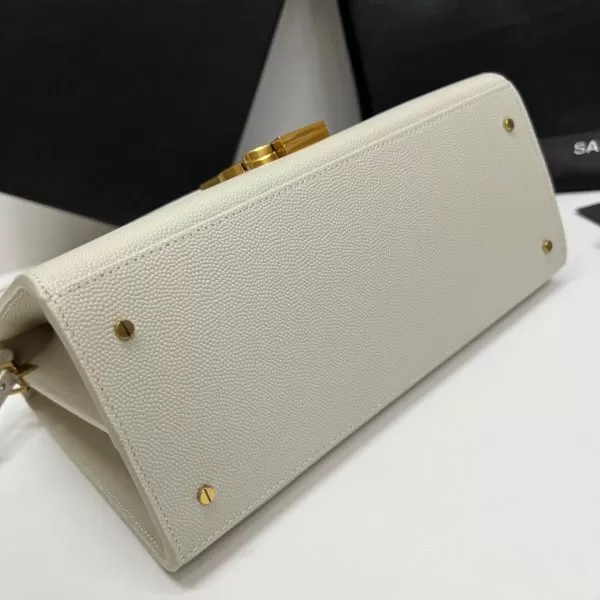 YSL CASSANDRA Medium Grainy Embossed Leather Top Handle Bag - Image 5